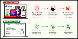 Cluttered vs minimalist web design